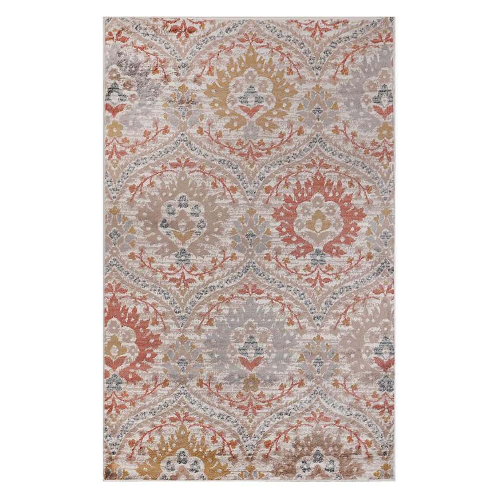 Ginger Floral Synthetic Reversible Area Rug, 7' x 9'