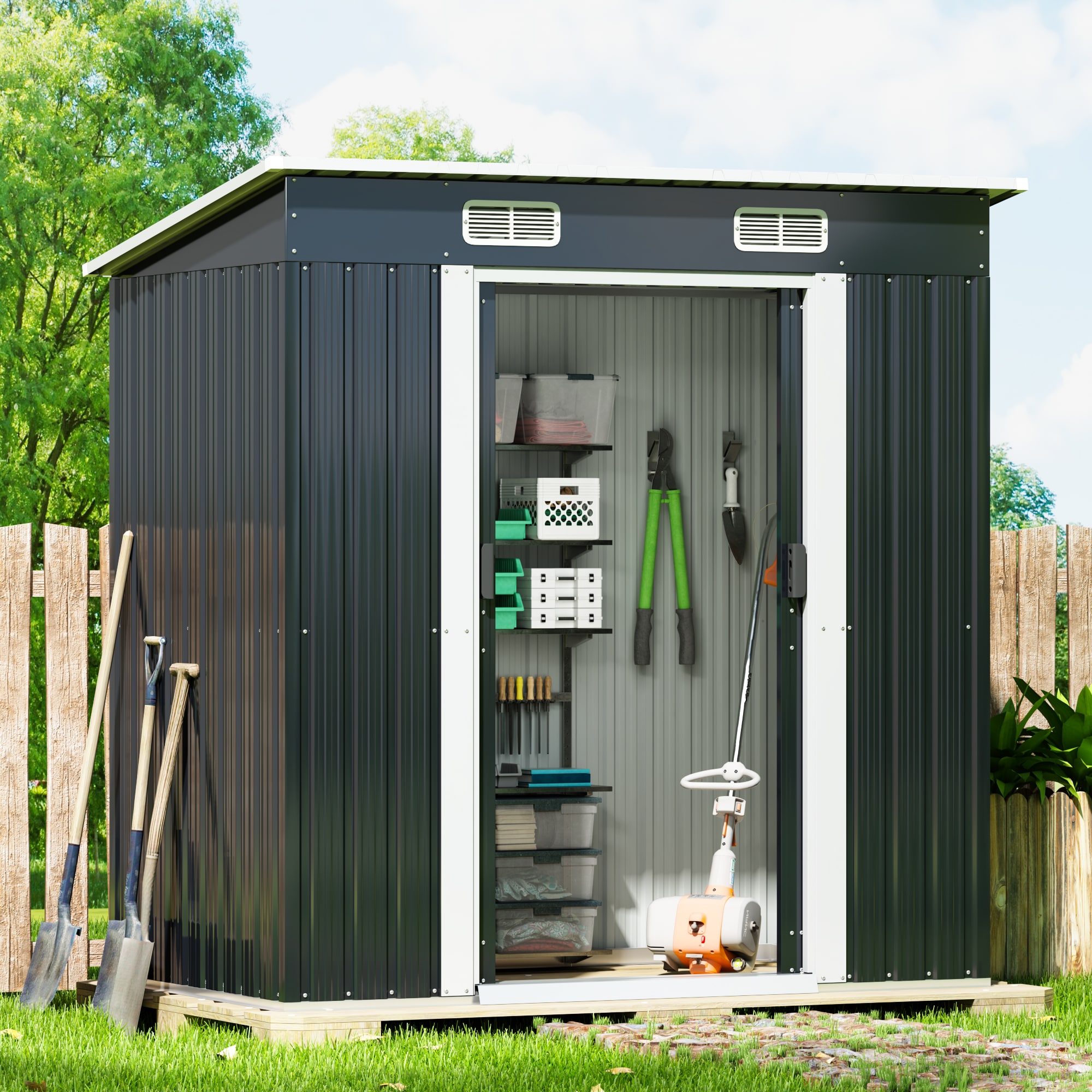 Jaxpety HG61N0734 Metal-Storage-Buildings-Sheds - View #2
