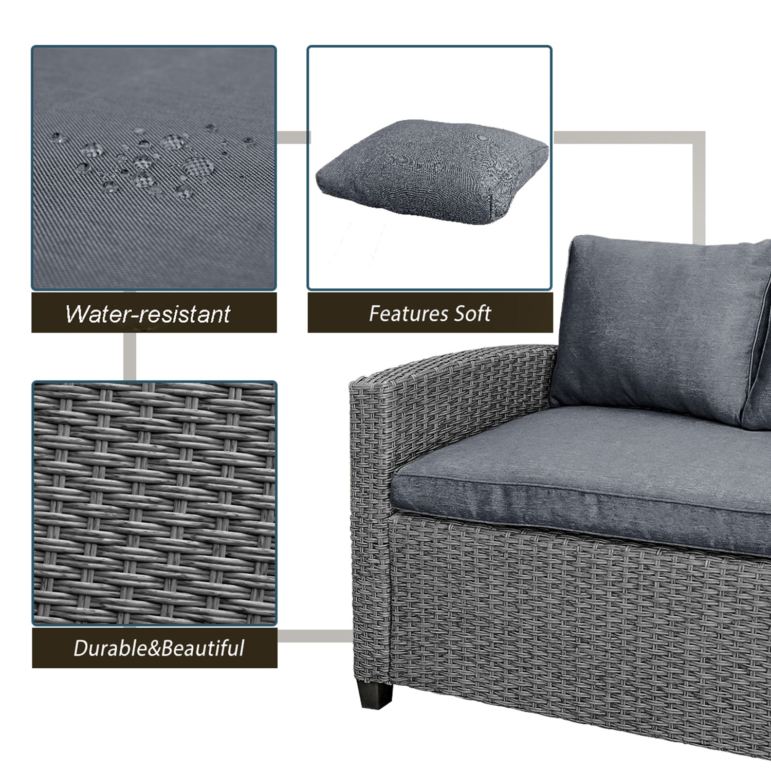 SINOFURN SYA010238GY Patio-Dining-Sets - View #7
