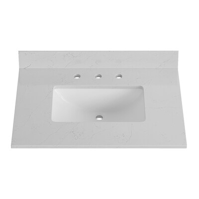 31 in. W x 22 in. D x 1 in. H Bianco Carrara White Marble Vanity Top with White Basin 31 in. W x 22 in. D x 1 in. H Bianco Carrara White Marble Vanity Top with White Basin