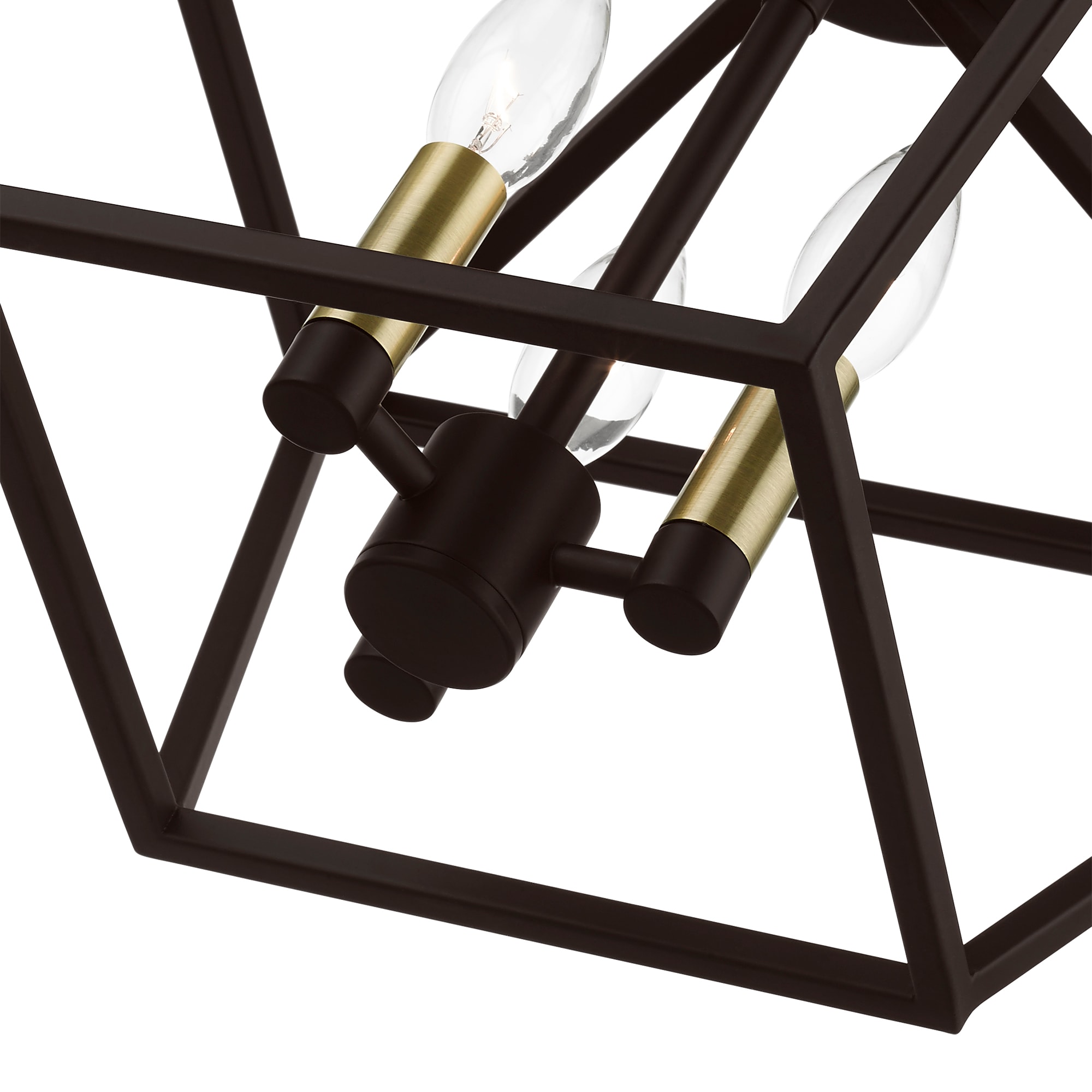 Casual Vibe Bronze & Antique Brass 3-Light Semi-Flush Mount