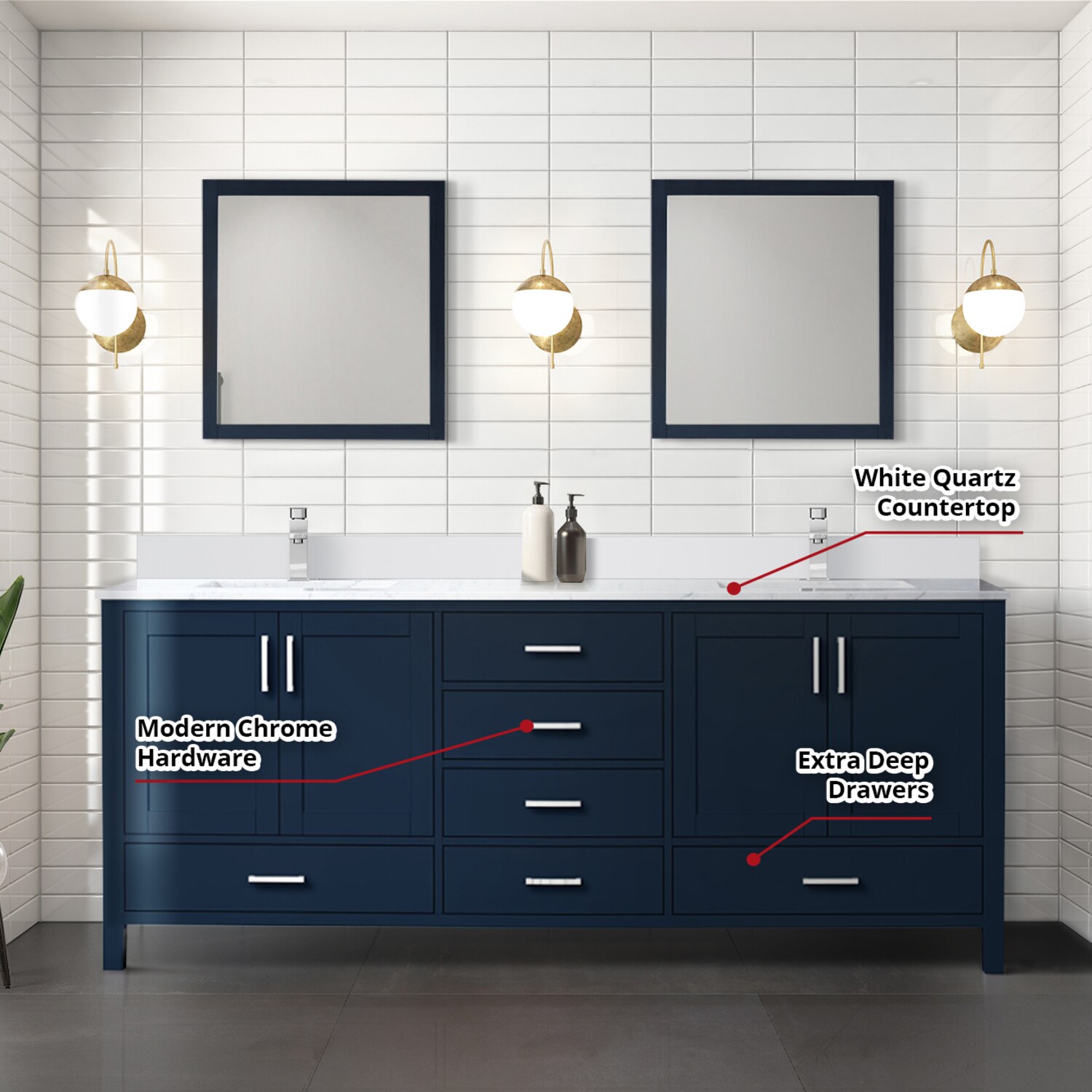 Lexora LJ342280DEWQM30F Bath-Vanity-Combo - View #6