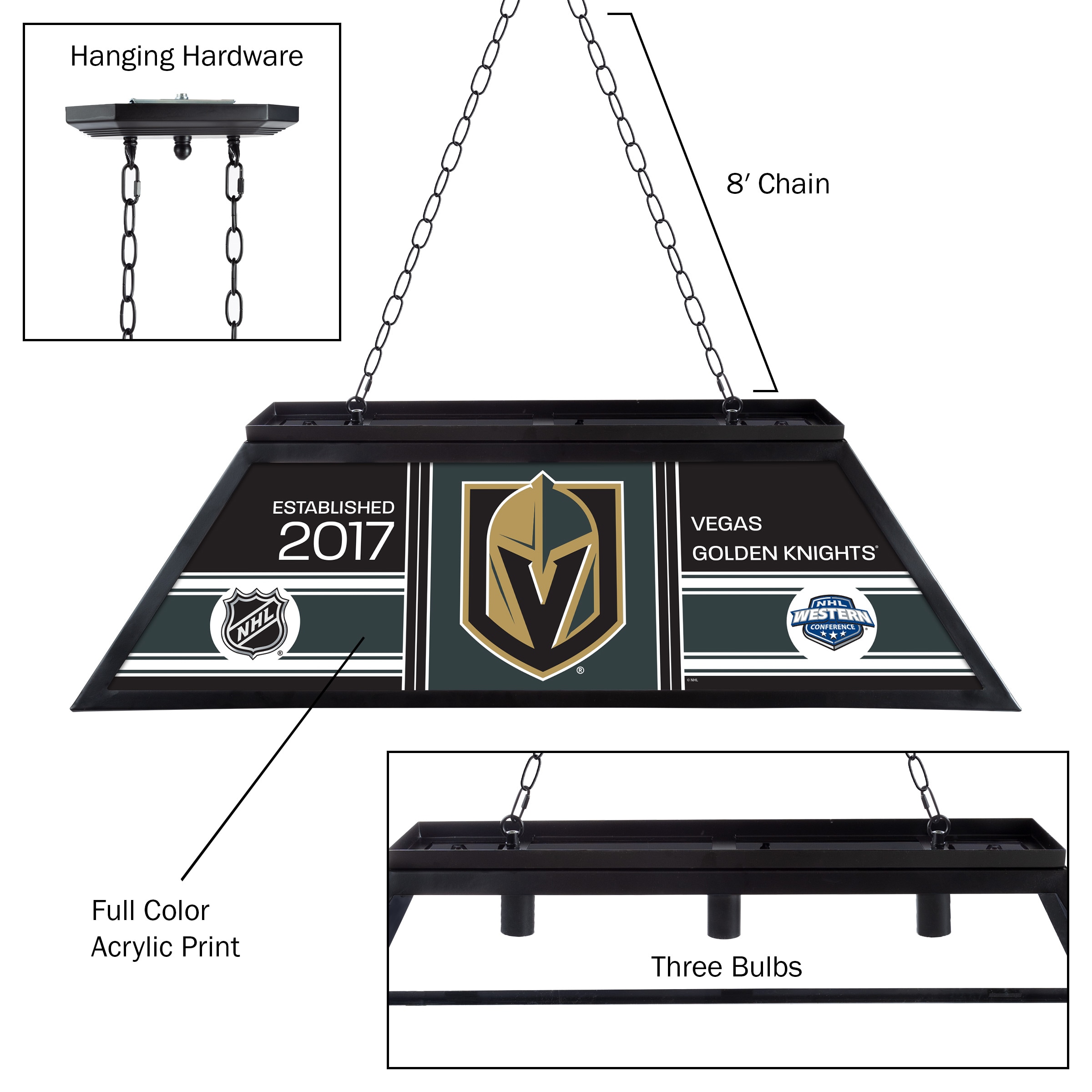 Trademark Gameroom NHL4400-VGK-PCH Pool-Table-Lighting - View #4