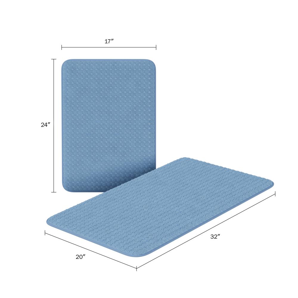 Hastings Home Bathroom Mats 31.5-in x 20.5-in Blue Rubber Memory Foam Bath  Mat in the Bathroom Rugs & Mats department at