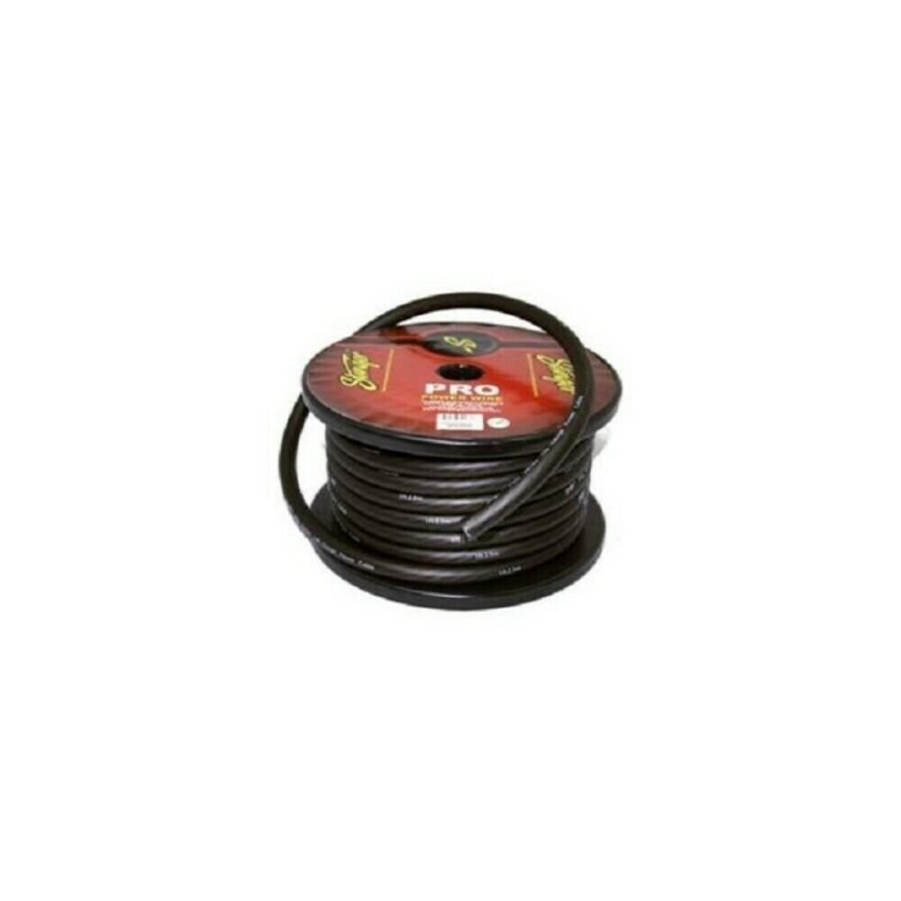 Stinger SPW10TB 1/0 Gauge Tinned Pure Copper 50ft Roll Black Power Wire  Cable