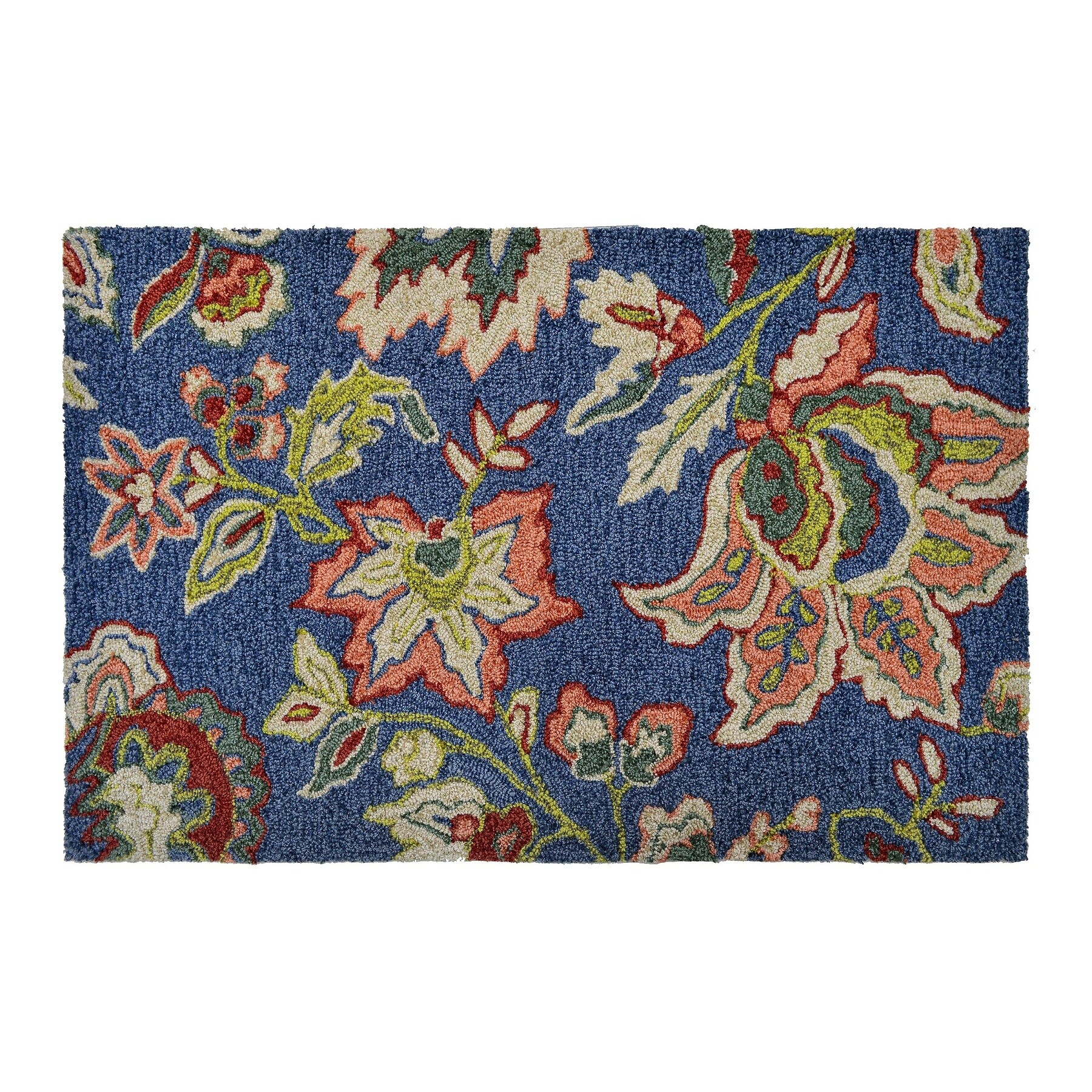 allen + roth 2 x 3 Blue Indoor/Outdoor Floral/Botanical Tropical Throw ...