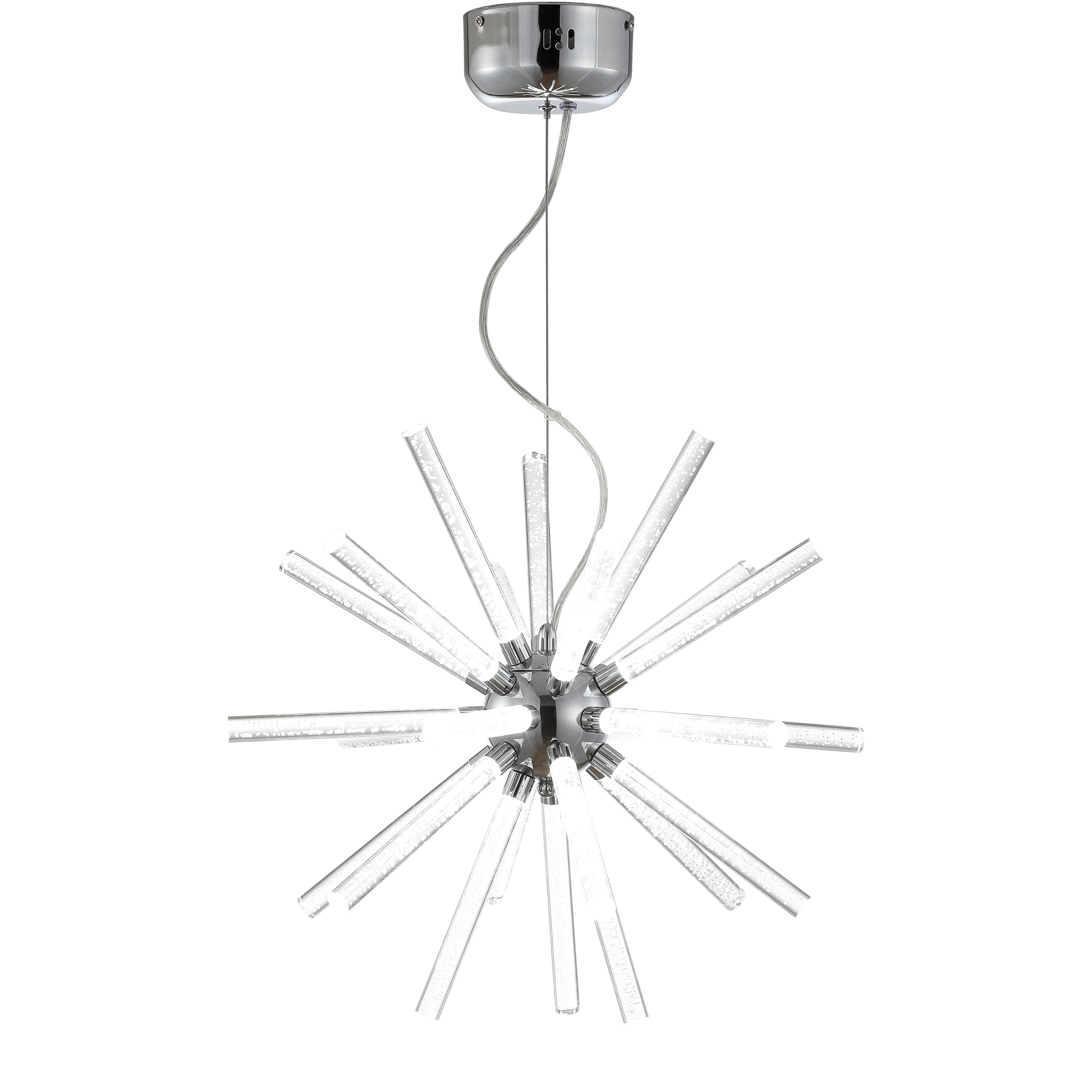 Soyuz 19.5" Chrome Starburst Adjustable LED Pendant Light