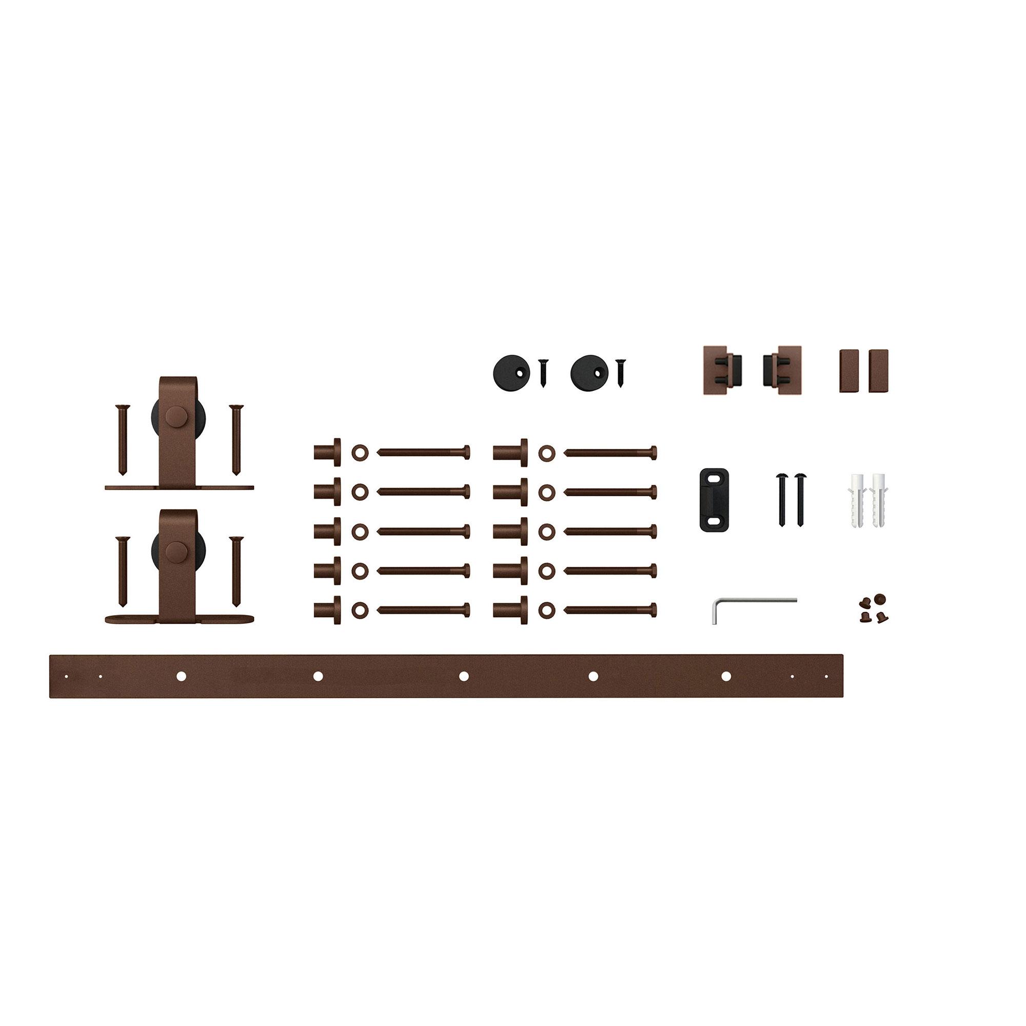 Architectural Products by Outwater 3P5.7.00097 72-in Oil-rubbed Oil Rubbed Bronze Indoor Top mount Single Barn door hardware kit