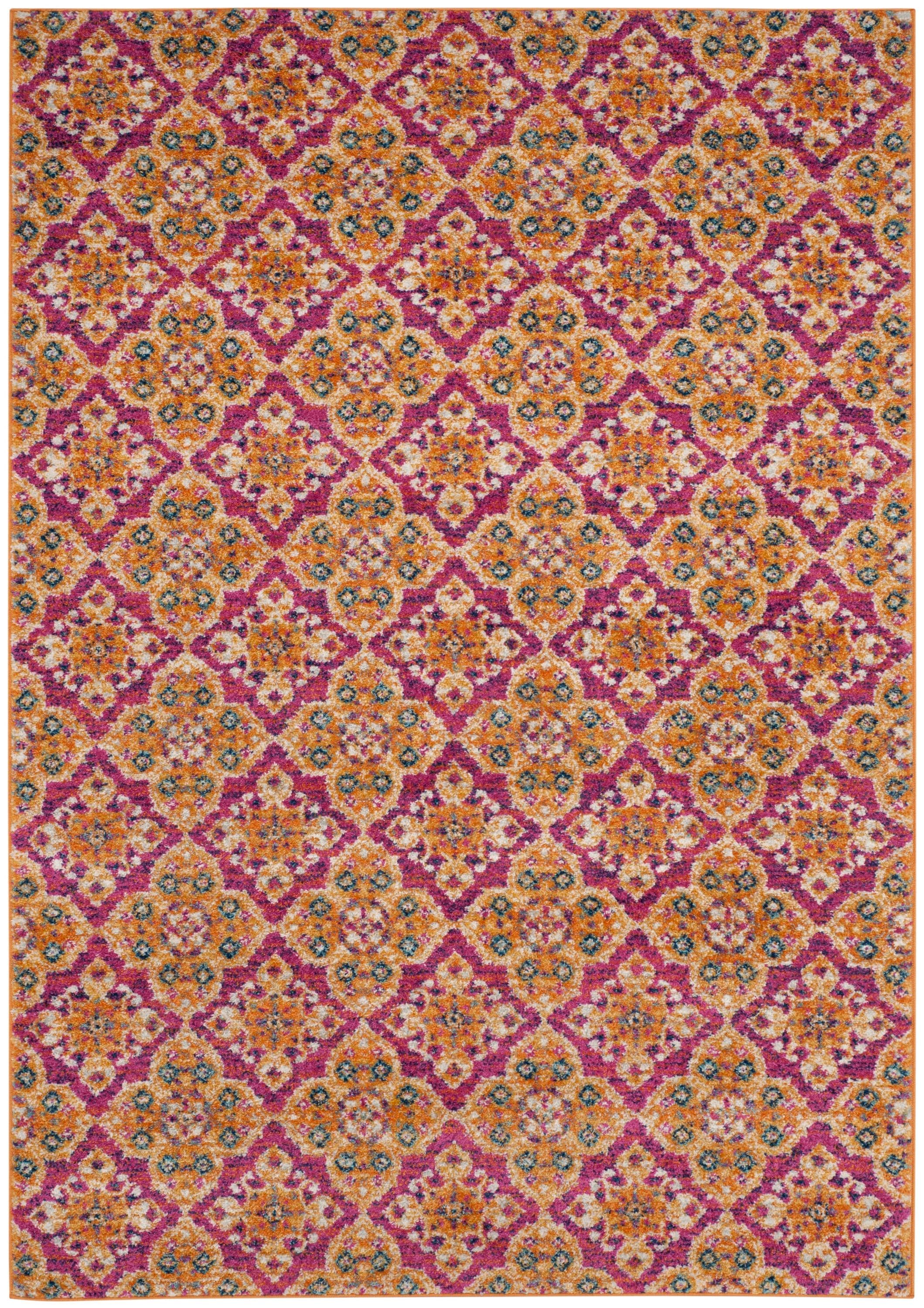 Safavieh MAD605A-6 Madison Sutton 7 x 9 (ft) Loomed Synthetic Fuchsia/Gold Rectangular Indoor Area rug