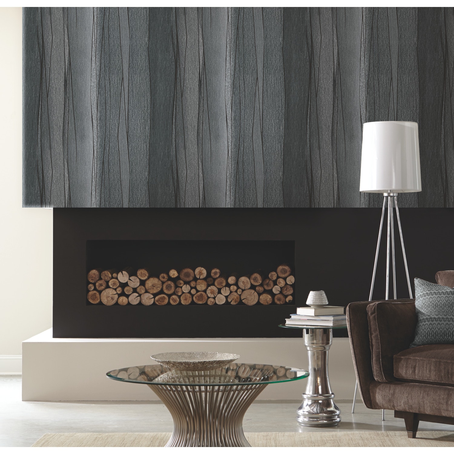 RoomMates RMK11693RL 28.29-Sq. Feet Black Vinyl Novelty Self-adhesive Peel and Stick Wallpaper
