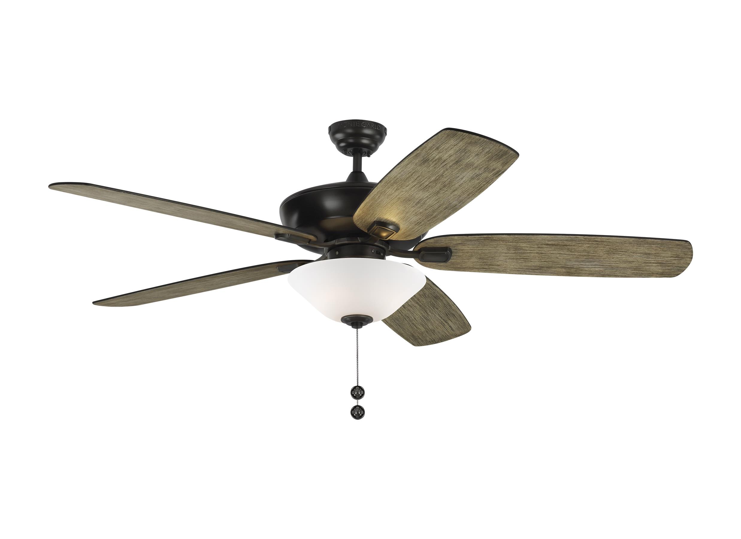 Generation Lighting 5CSM60AGPD-V1 Colony 60-in Outdoor Downrod or Flush Mount Aged Pewter with Light Grey Weathered Oak Blades Ceiling Fan With Light ( 5 -Blade )