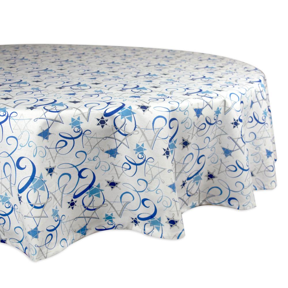 Dii Hanukkah Swirl Print Tablecloth 70 Round In The Table Covers Department At Lowes Com