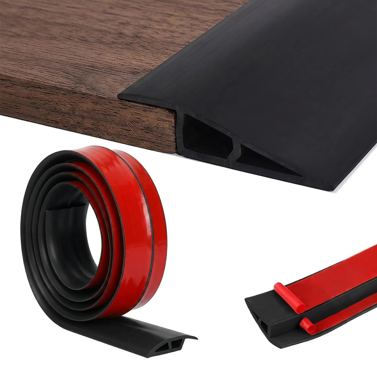 Justincity  Vinyl Door Threshold Ramp Flooring Transition Strip PVC Self Adhesive Carpet Edging Strip Overlap Edge Reducer Doorway Edge Trim for