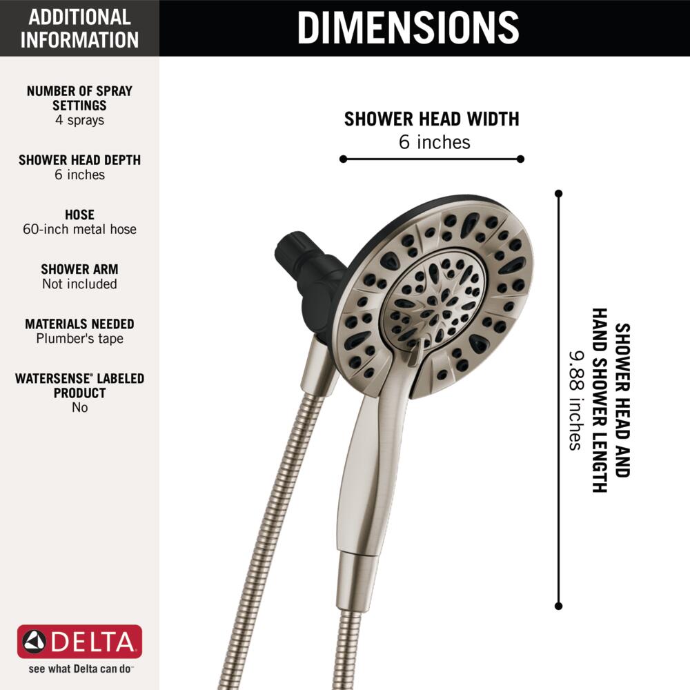 Delta In2ition Satin Nickel Round Dual/Combo Shower Head 2.5-GPM