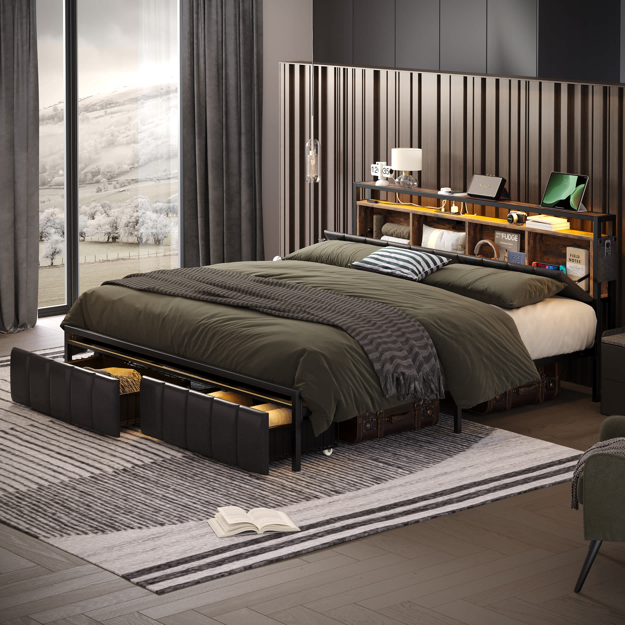 Bestier LOW-B700653H-LBLK beds - View #3