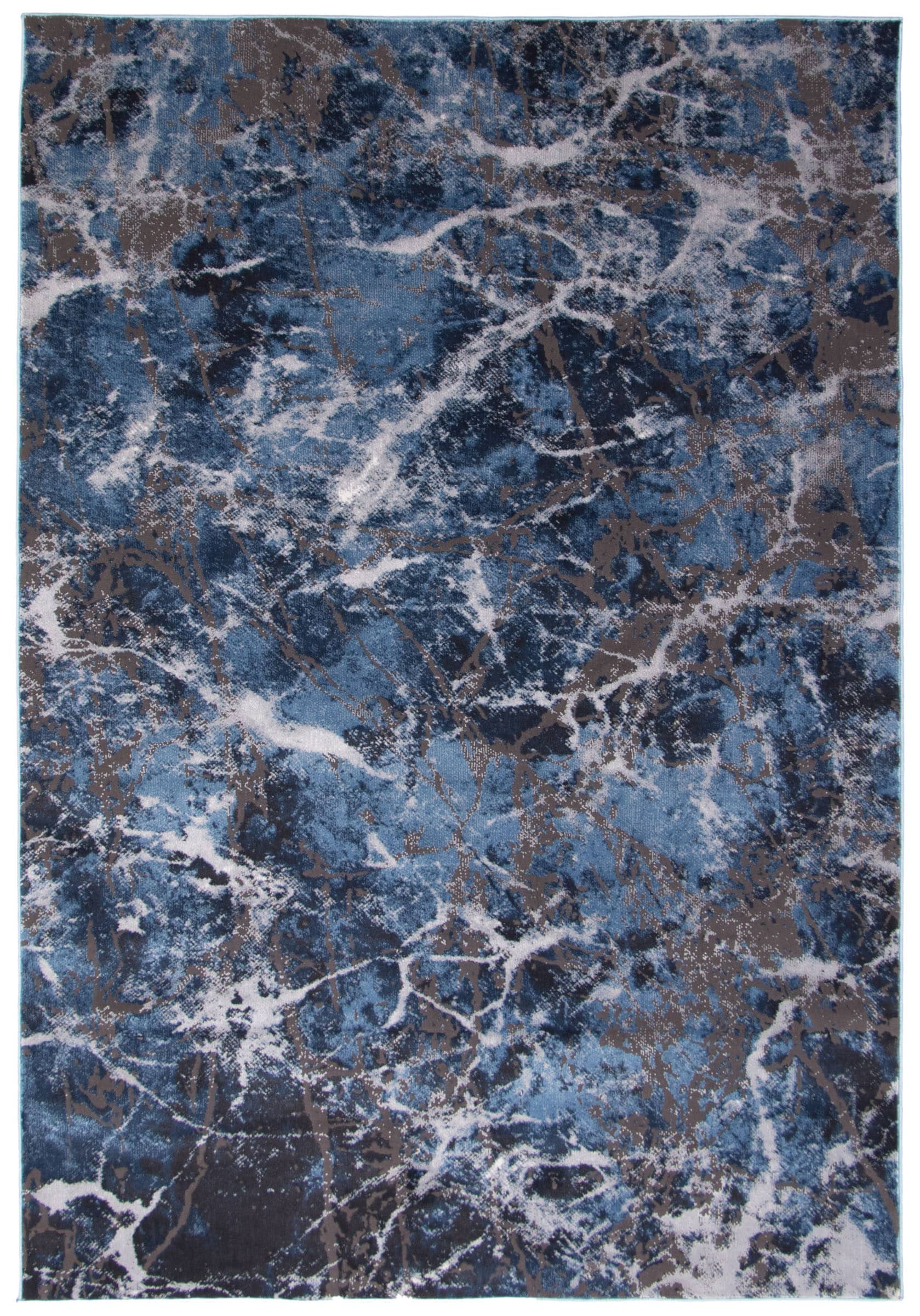 ECARPETGALLERY 358370 5 x 7 (ft) Polypropylene Blue Rectangular Indoor Abstract Area rug