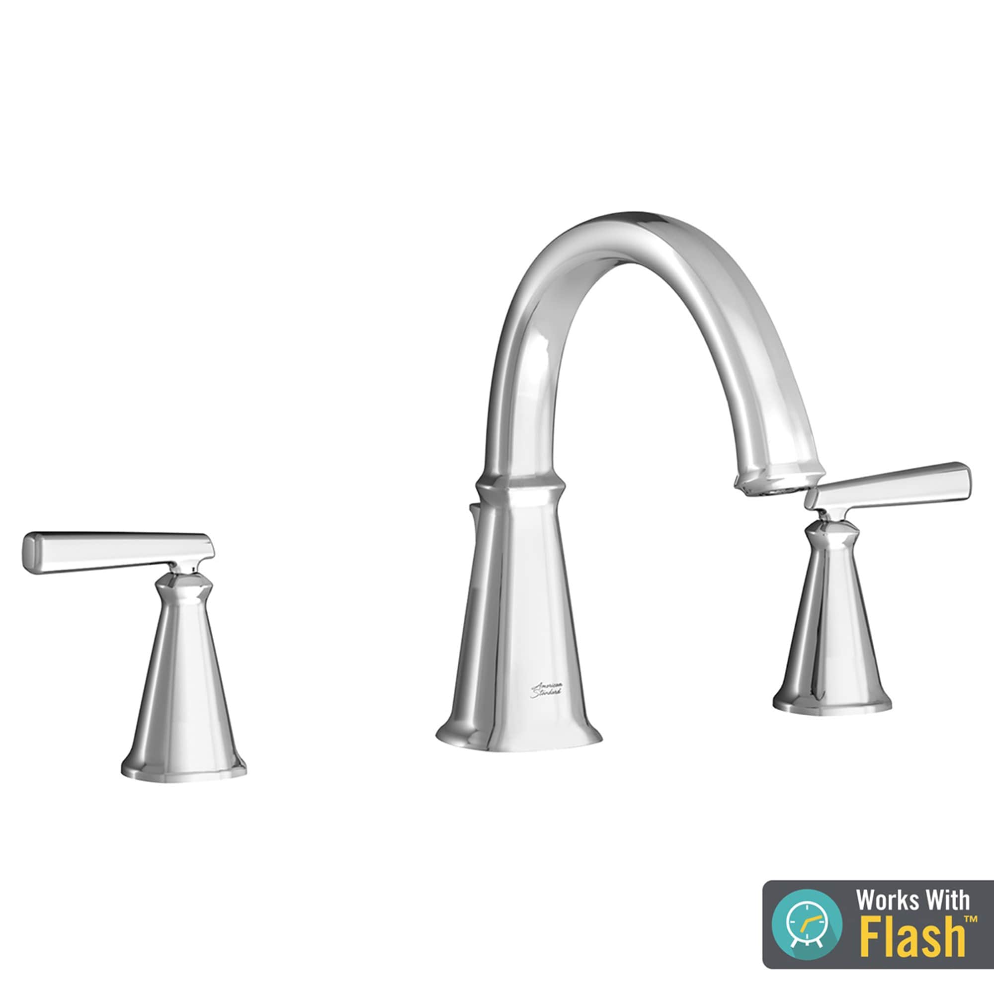 American Standard T018900.002 Edgemere Polished Chrome 2-handle Deck-mount Roman High-arc Bathtub Faucet