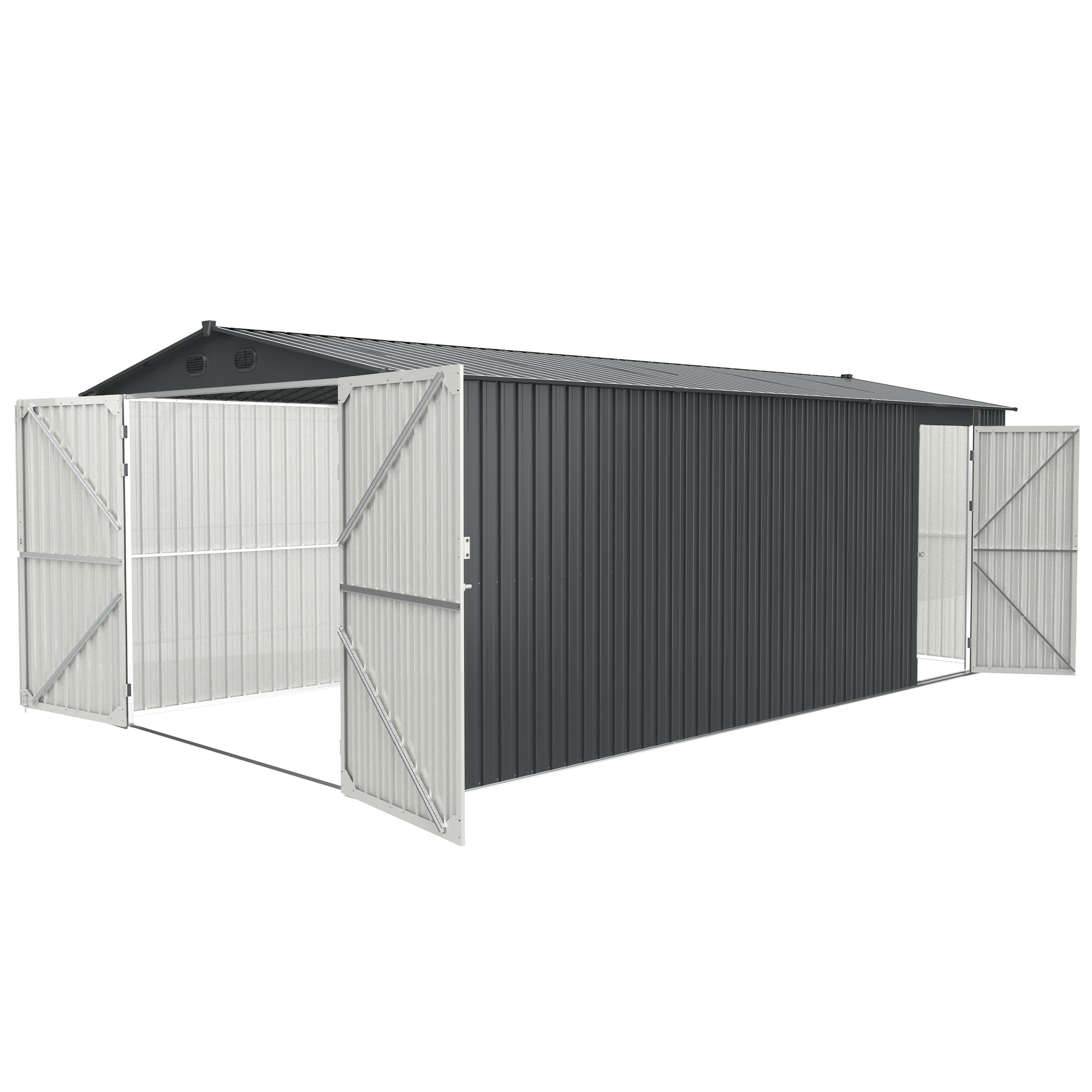 Clihome CL-CR15582 10-ft x 20-ft Galvanized steel Metal Storage Shed