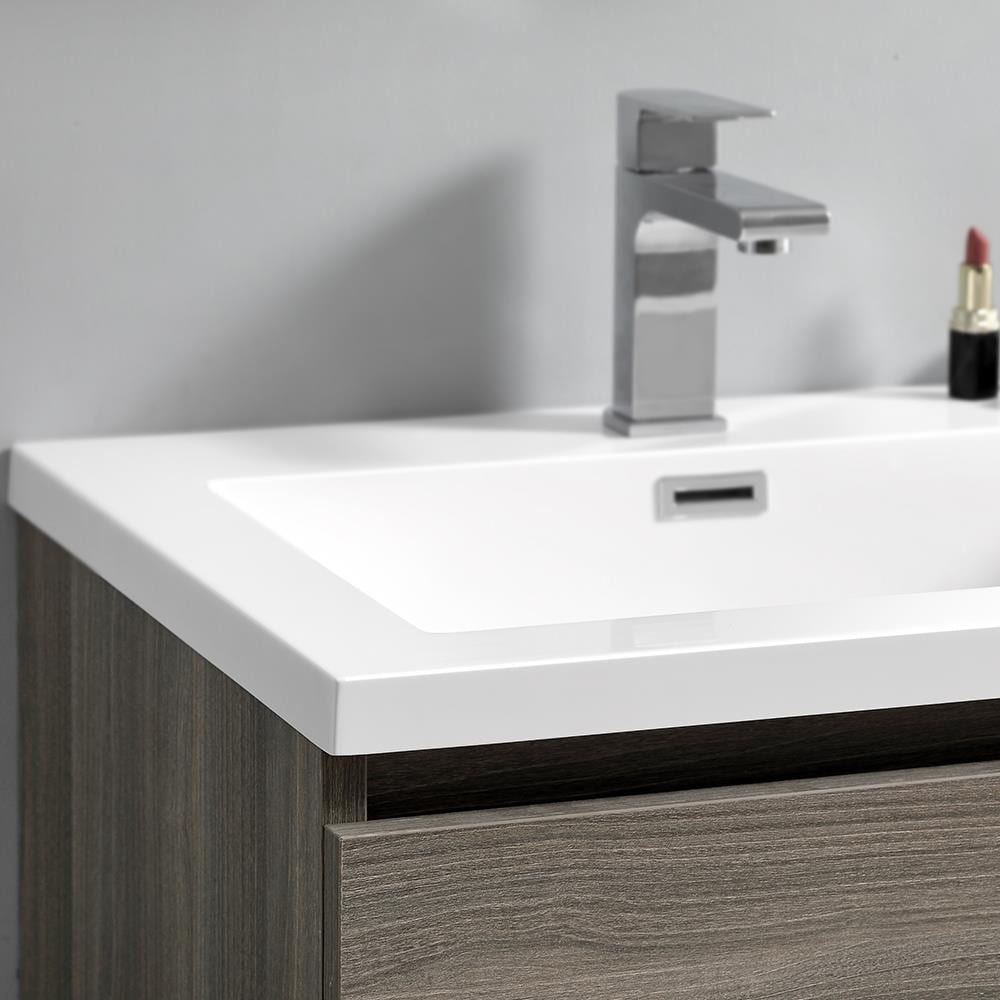 Fresca Lazzaro 24-in Gray Wood Single Sink Bathroom Vanity with White ...