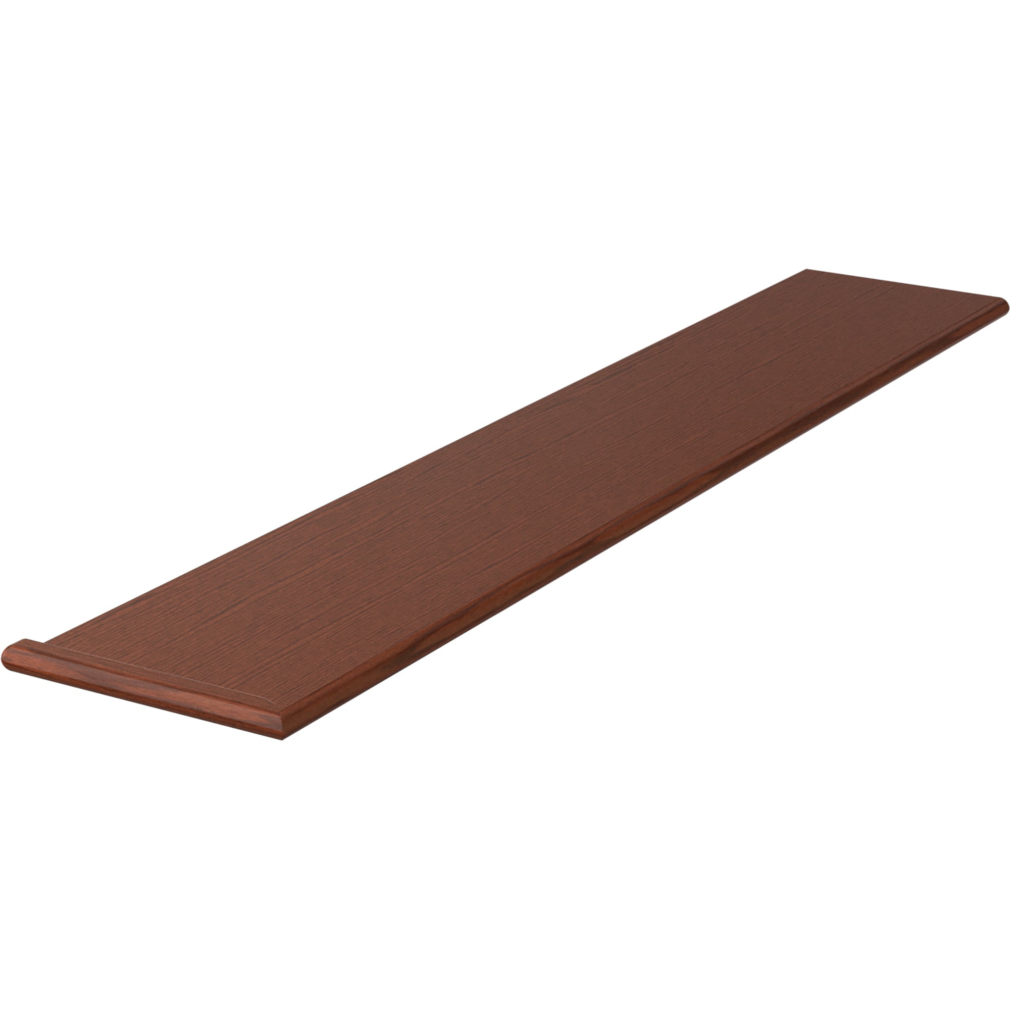 L.J. Smith Stair Systems 807011X541RV-BRZC 54-in x 11.5-in x 1-in Brown Brazilian cherry Reversible return Bullnose Stair Tread