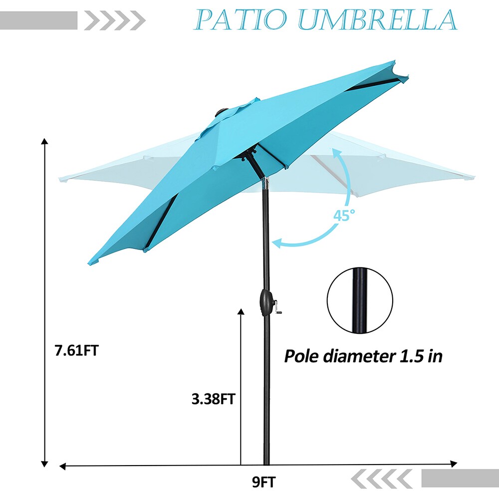 GDY 8.6-ft Steel Hexagon Crank Garden Patio Umbrella in the Patio ...