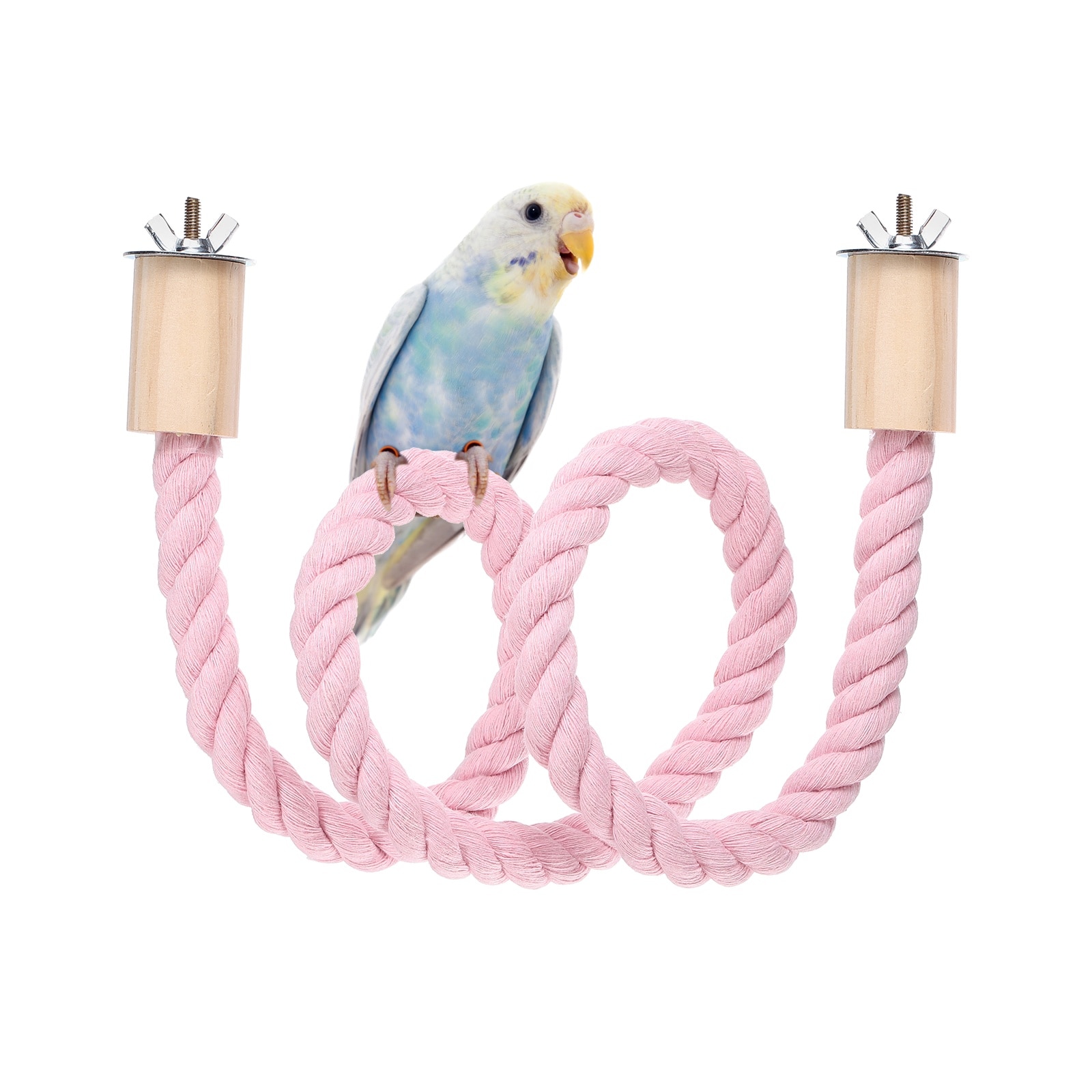 Unique Bargains - Bird Rope Perch Swing Stand Rope Perch Standing Pole Accessory Climbing Swing P...