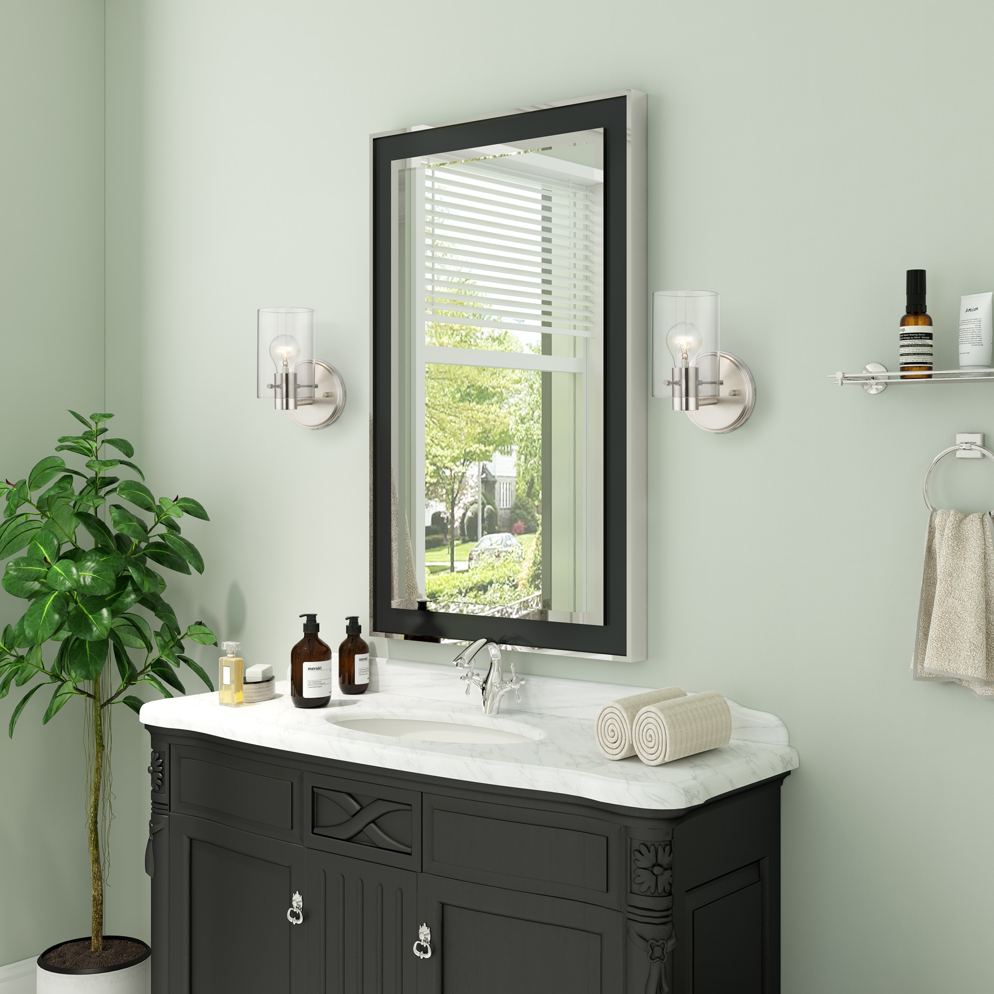 Munich Sleek Brushed Nickel Transitional 1-Light Sconce
