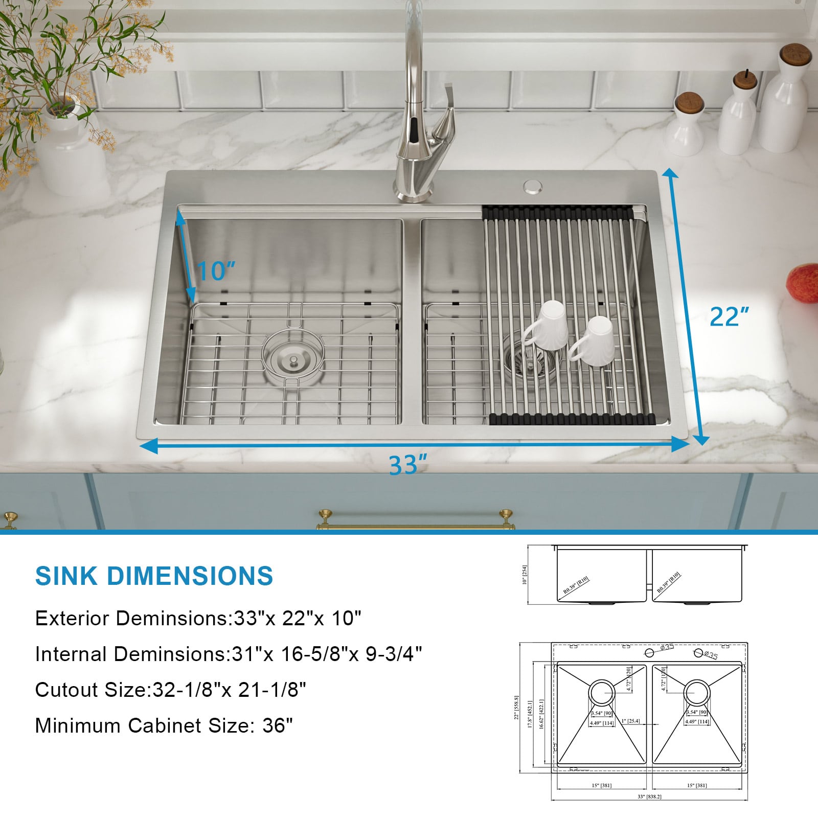 Lordear H-LTB3322R2-55 Kitchen-Sinks - View #10