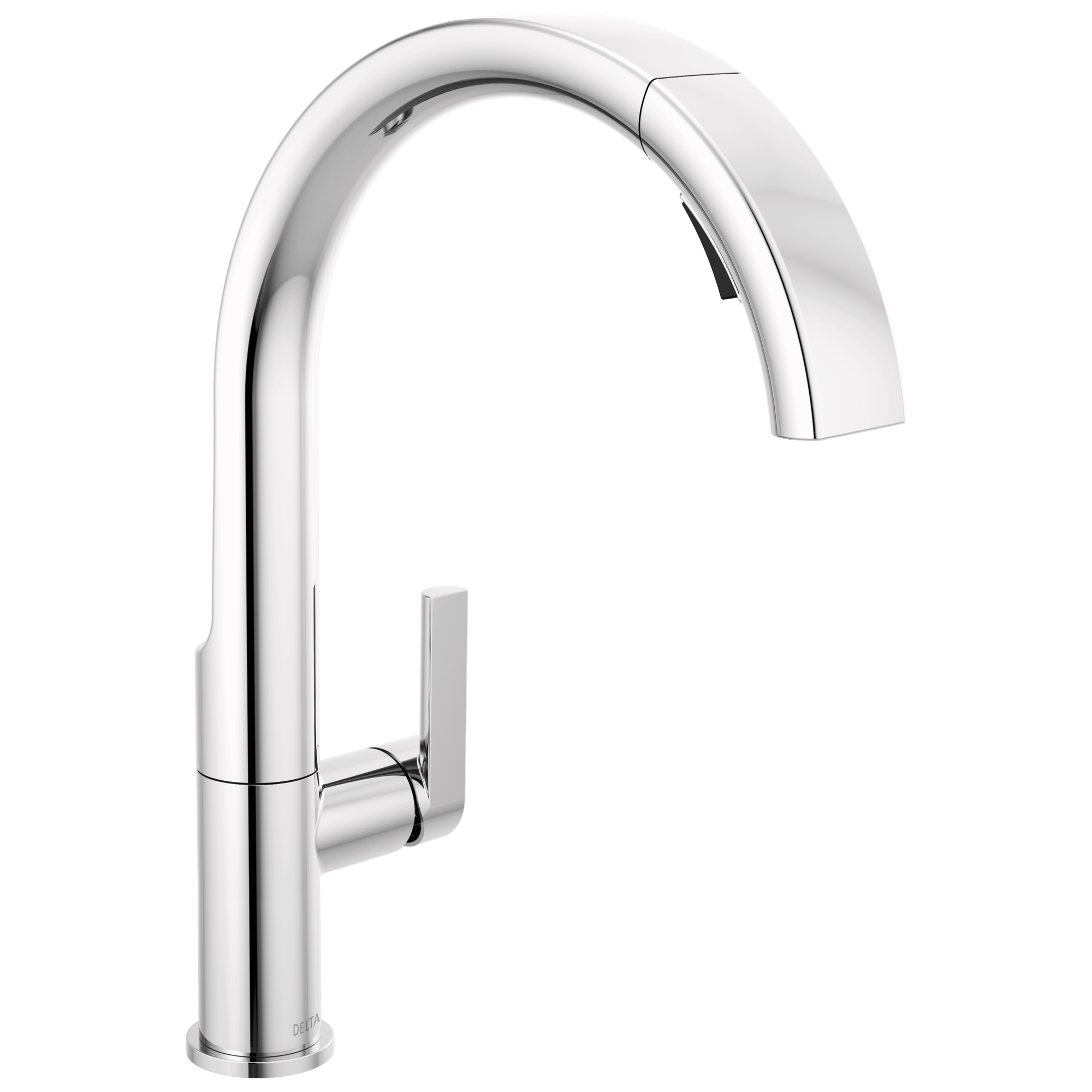 Delta Keele Chrome Single Handle Deck-mount Handle Residential Pull-down Kitchen Faucet with Sprayer ( Deck Plate Included )