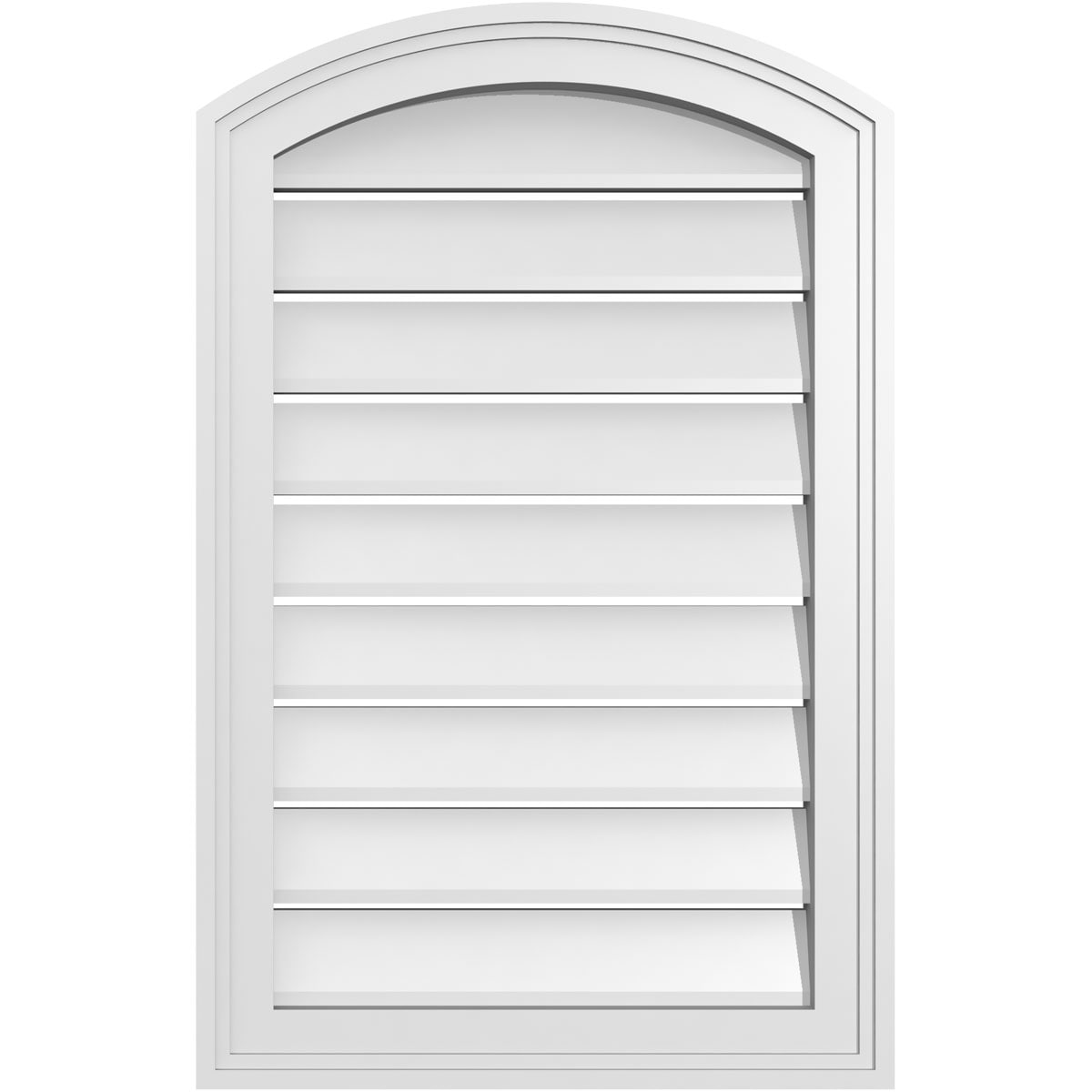 Ekena Millwork GVPAR18X2802SF 18-Inches x 28-Inches Off-white Round top PVC Gable Louver Vent