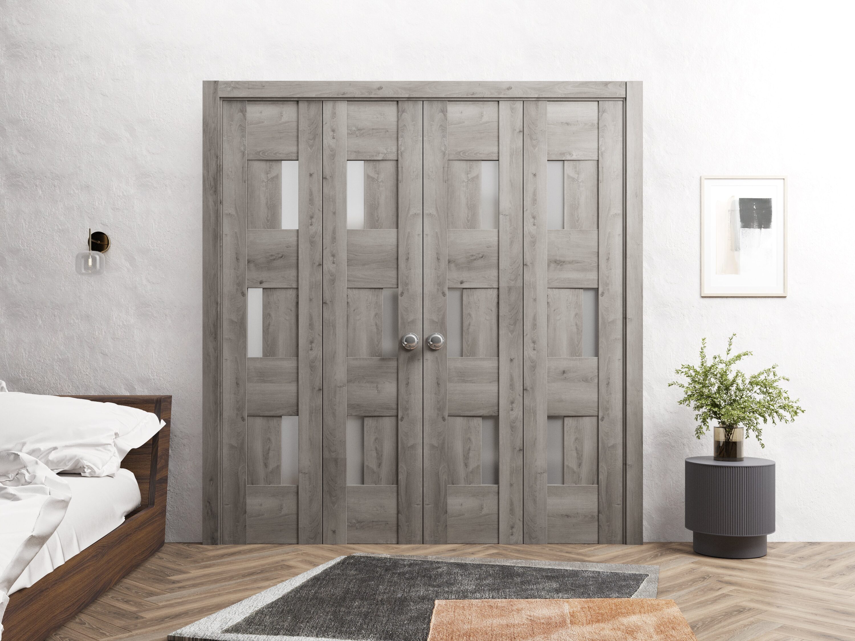 Vdom doors Sliding Closet Double Bi-fold Doors 96 x 96 (4x 24x96