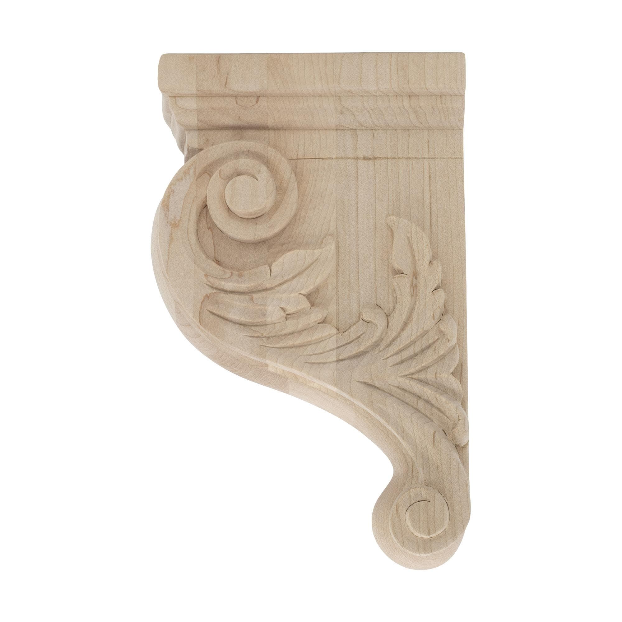 Unfinished Maple Acanthus Leaf 8" Corbel