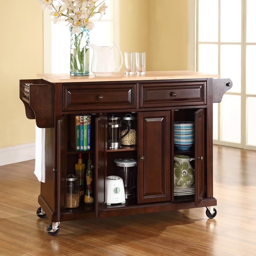 Crosley Furniture Brown Composite Base with Composite Wood Top Kitchen ...