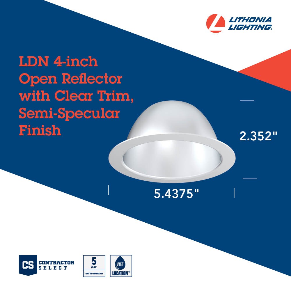 Lithonia Lighting 4-in Clear Open Recessed Light Trim In The Recessed 