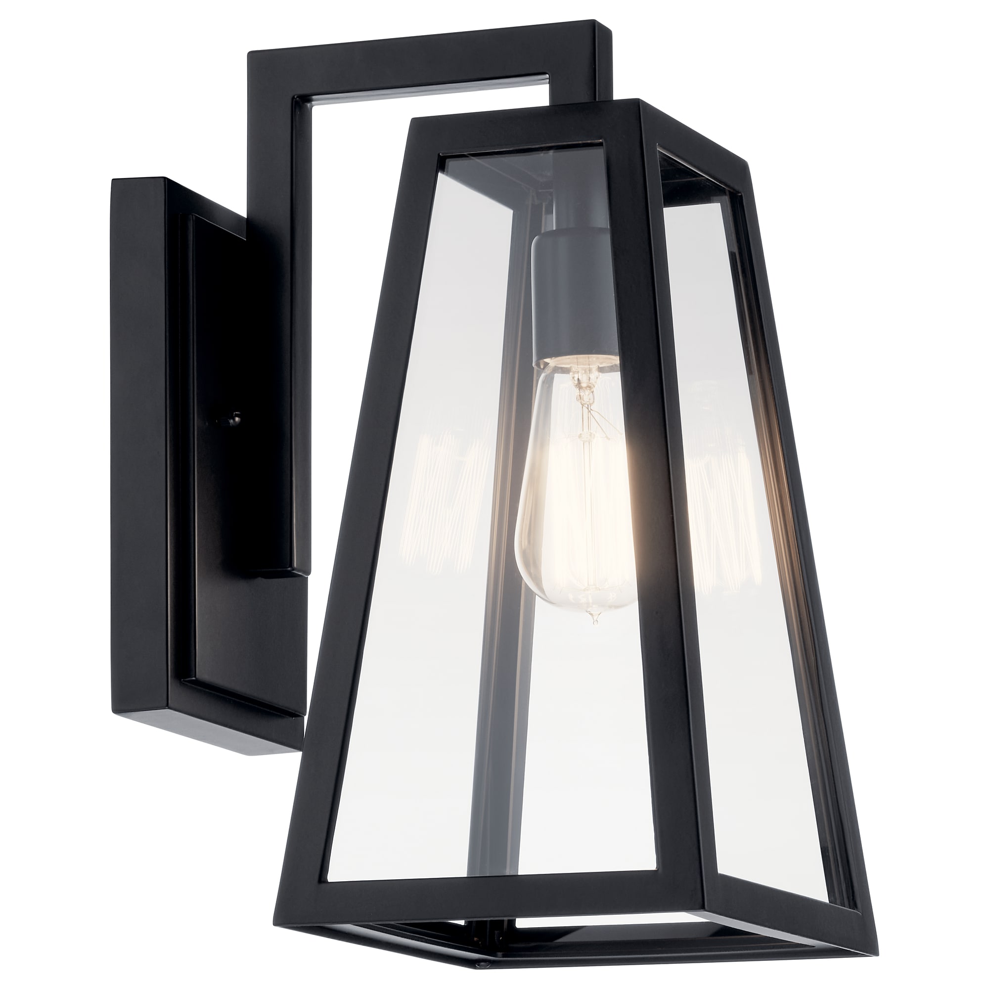 Kichler 49331BK Delison 1 -Light 14-in H Black Hardwired Outdoor Wall Light
