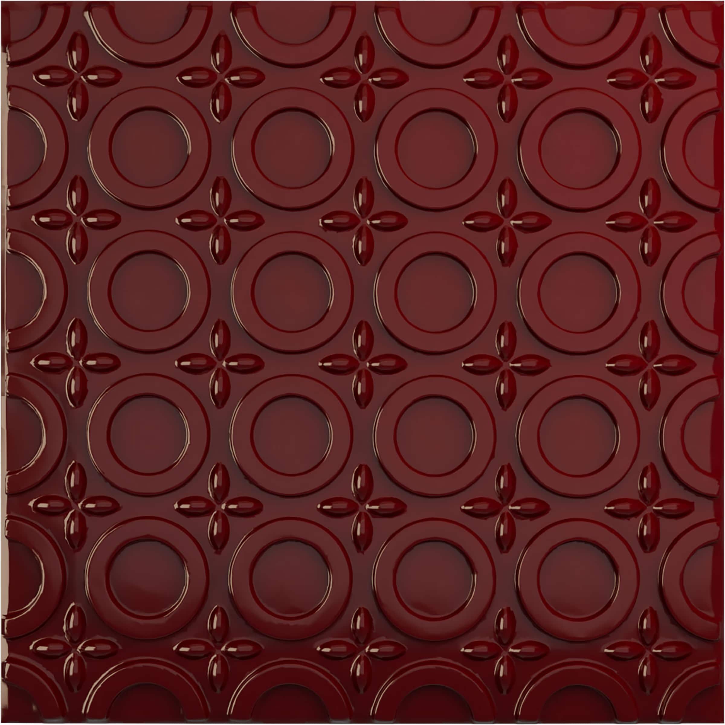 Ekena Millwork WP20X20ASHML 19-5/8-in x 19-5/8-in Embossed Paintable/Stainable Red PVC Wall Panel (