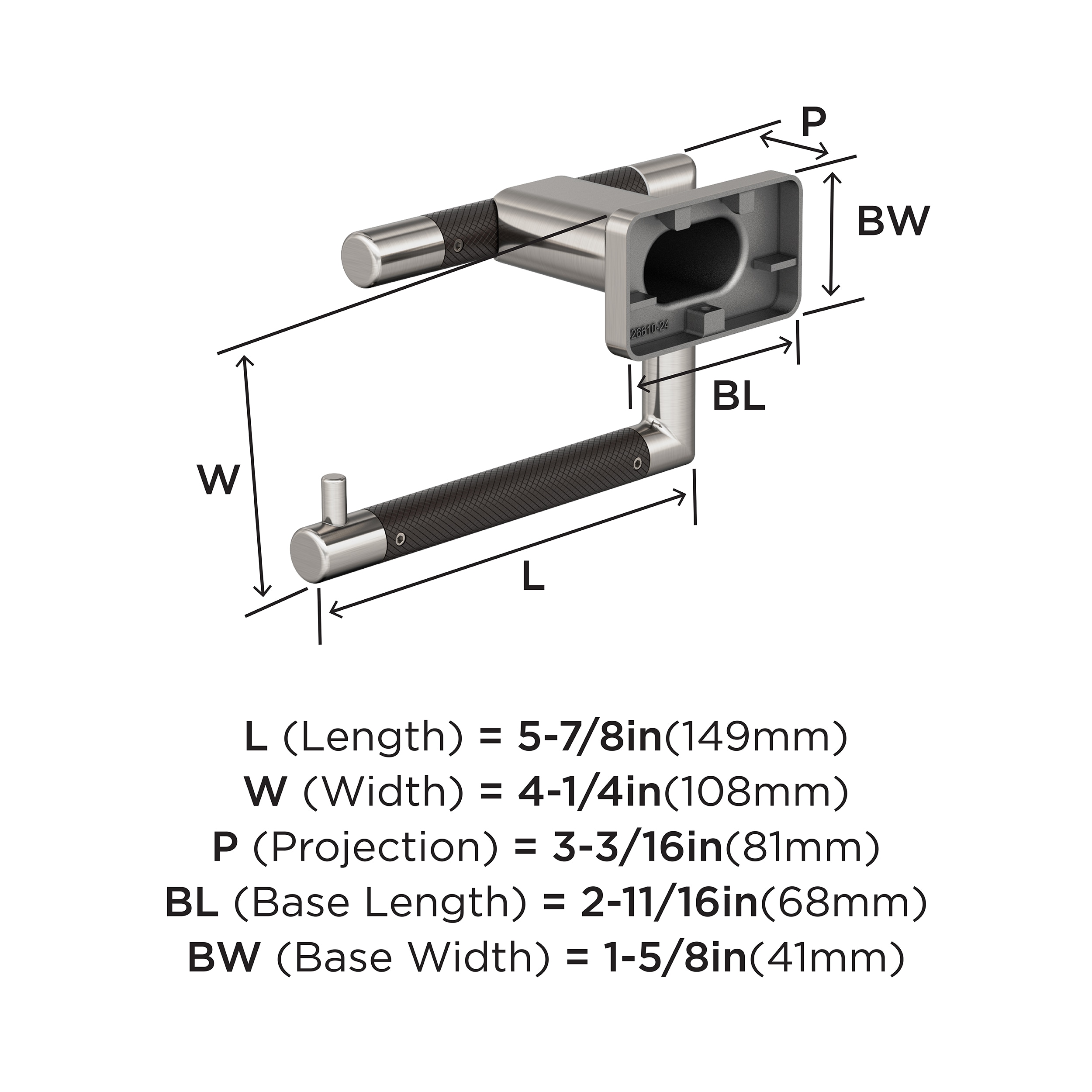 Brushed Nickel and Oil-Rubbed Bronze Single Post Toilet Paper Holder