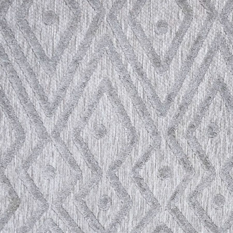 Handwoven Light Gray Moroccan Geometric 5' Square Area Rug