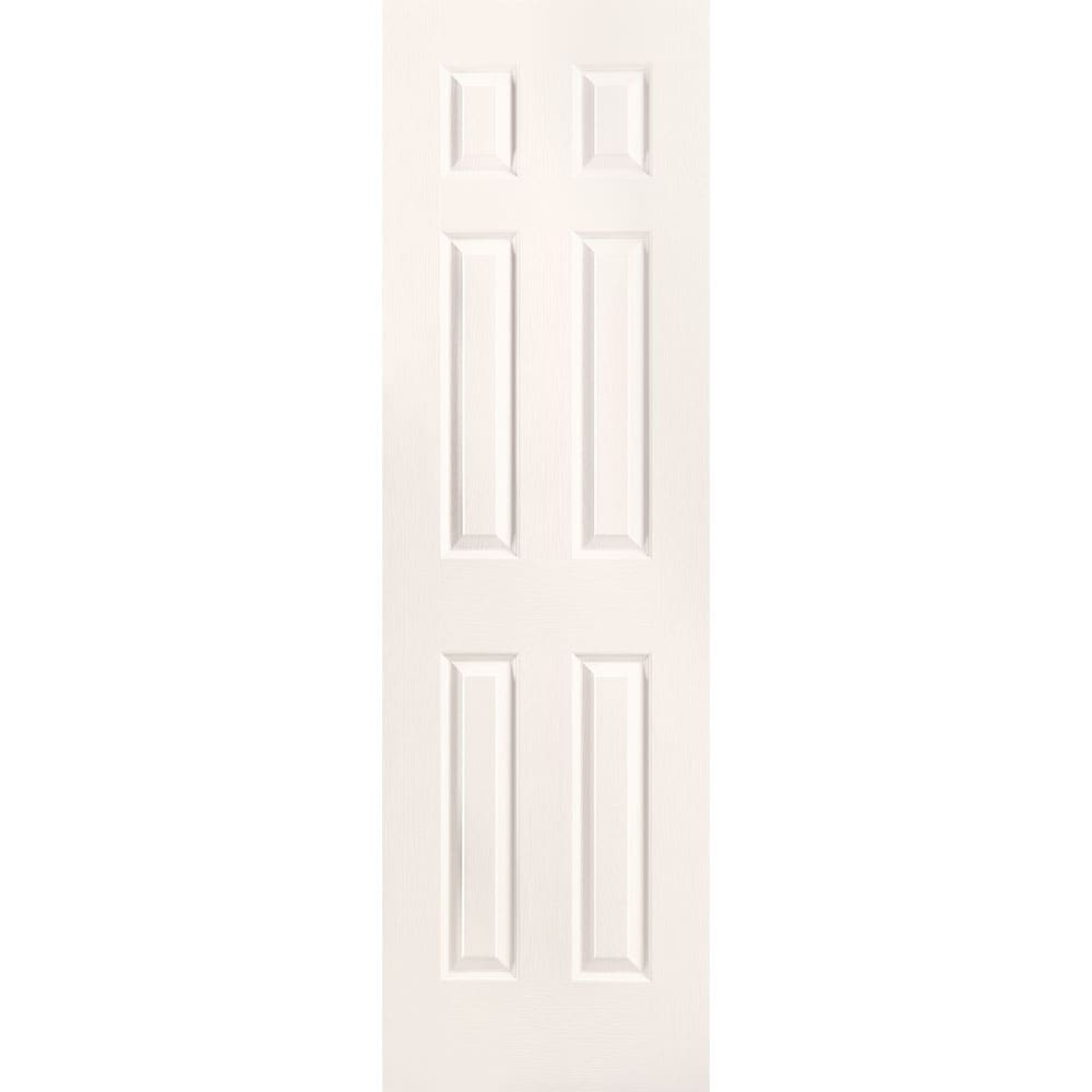 Masonite 1316832 Traditional 24-in x 80-in White 6-panel Textured Solid core Prefinished Molded composite Slab Door