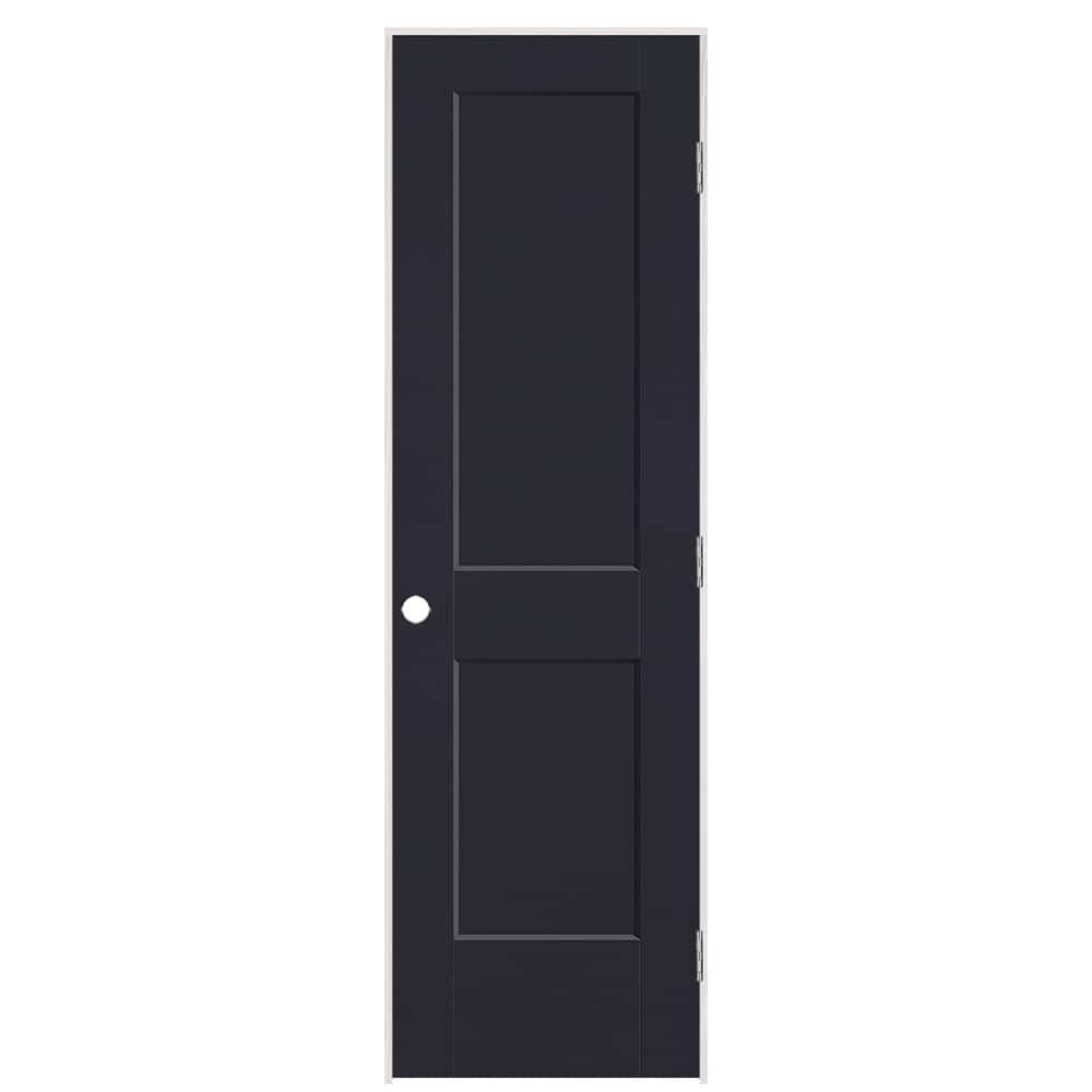 Masonite 896044 24-in x 80-in Midnight Solid core 2-panel Left hand Smooth Prefinished Molded composite Flat Jamb Single Prehung Interior Door