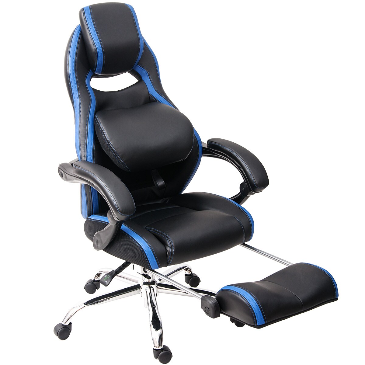 CASAINC Office chair Black and Blue Contemporary Ergonomic Adjustable ...