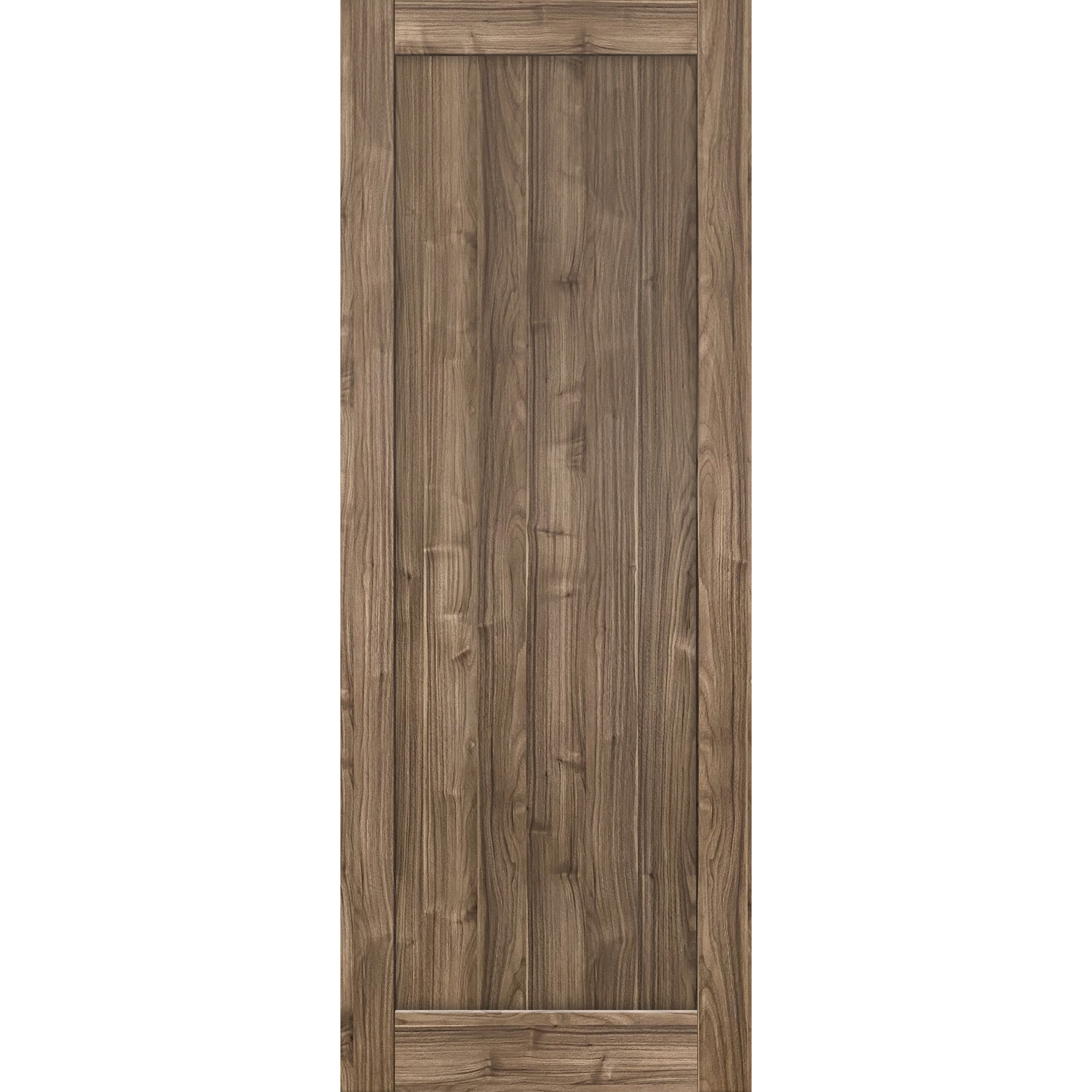 SARTODOORS Lite Slab Barn Door Panel 28 x 84 - Quadro 4111 Walnut - Sturdy Finished Wooden Modern Doors - Pocket Closet Sliding