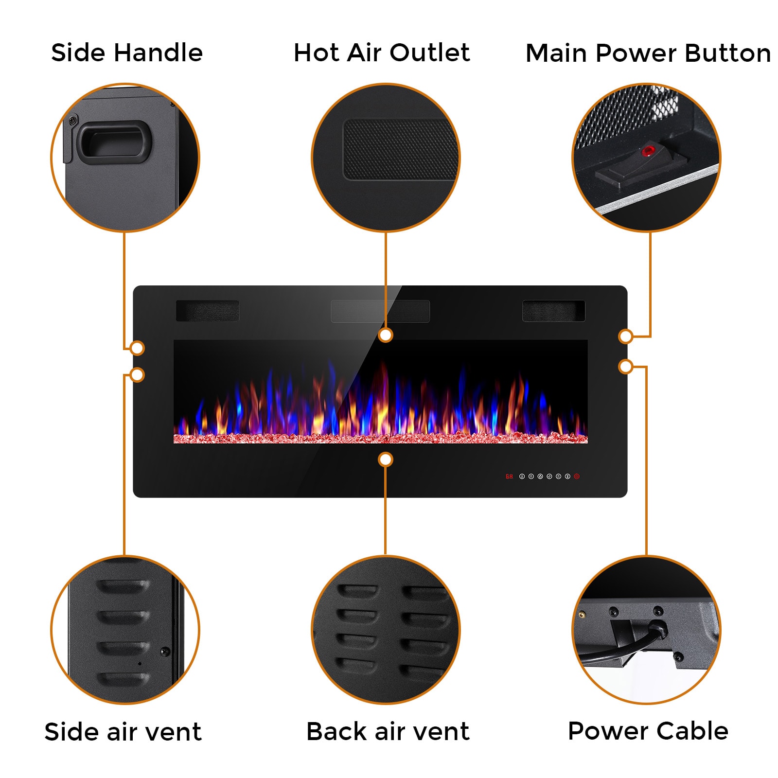 COWSAR 842C3U Electric-Fireplaces - View #13