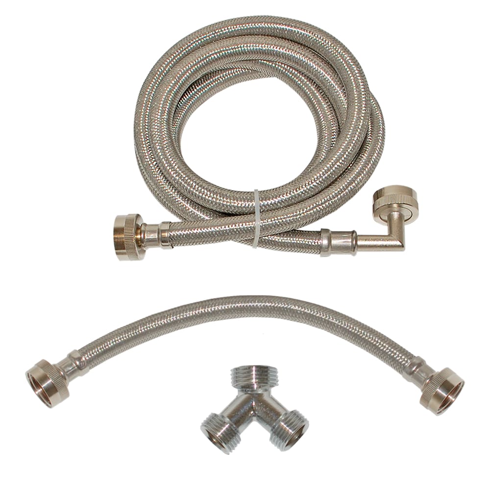 EASTMAN 72-in 3/4-in Fht Inlet x 3/4-in Fht Outlet Braided Stainless Steel  Steam Dryer Installation Kit in the Appliance Supply Lines & Drain Hoses  department at