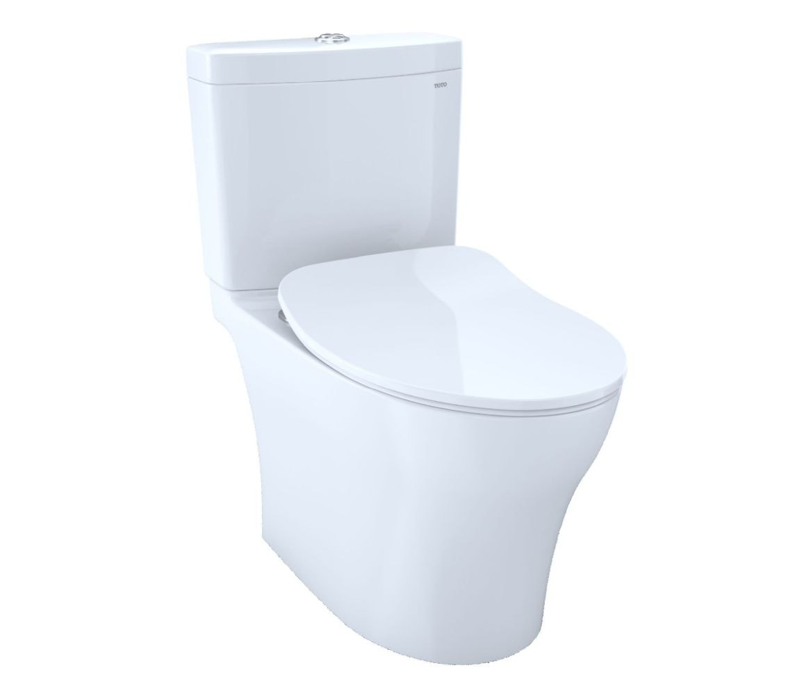 TOTO Cotton Dual Flush Elongated Standard Height 2-piece WaterSense Soft Close Toilet 12-in Rough-In 1-GPF in White | MS446234CEMFGN-01 -  MS446234CEMFGN#01