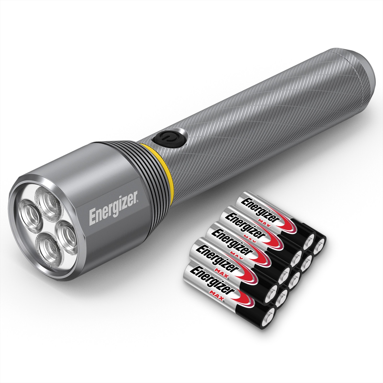 12 X 9 LED ULTRA BRIGHT METAL METALLIC TORCHES 4 COLOURS INCLUDES BATTERIES 