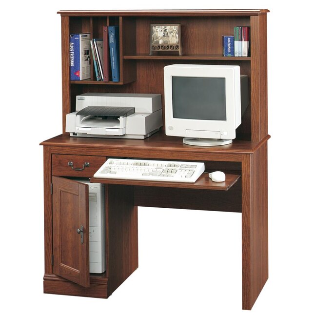 In Brown Traditional Computer Desk, Sauder Camden County Tall Bookcase