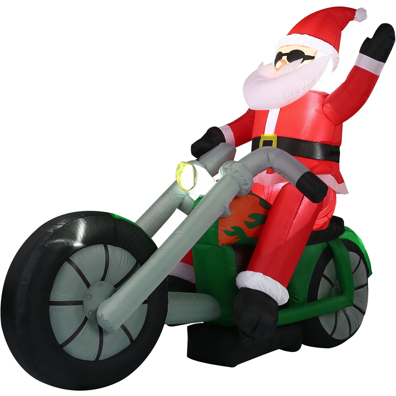Fraser Hill Farm FHFSNTABIKE062-L 4.86-Feet Lighted Santa Christmas Inflatable