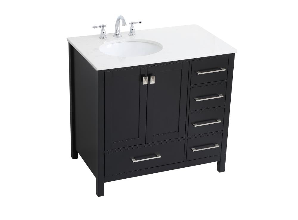 Elegant Decor First Impressions 36-in Black Undermount Single Sink ...