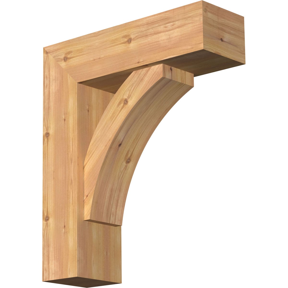 Ekena Millwork 1463975 Thorton Block Smooth Bracket with Offset Brace Western Red Cedar Wood Standard Bracket